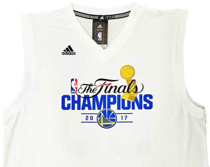 Warriors Stephen Curry Auto White Adidas 2017 NBA Finals Champ Jersey XL Beckett