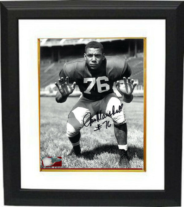 Jim Marshall signed Ohio State Buckeyes 8X10 Photo Framed - Purple People Eaters