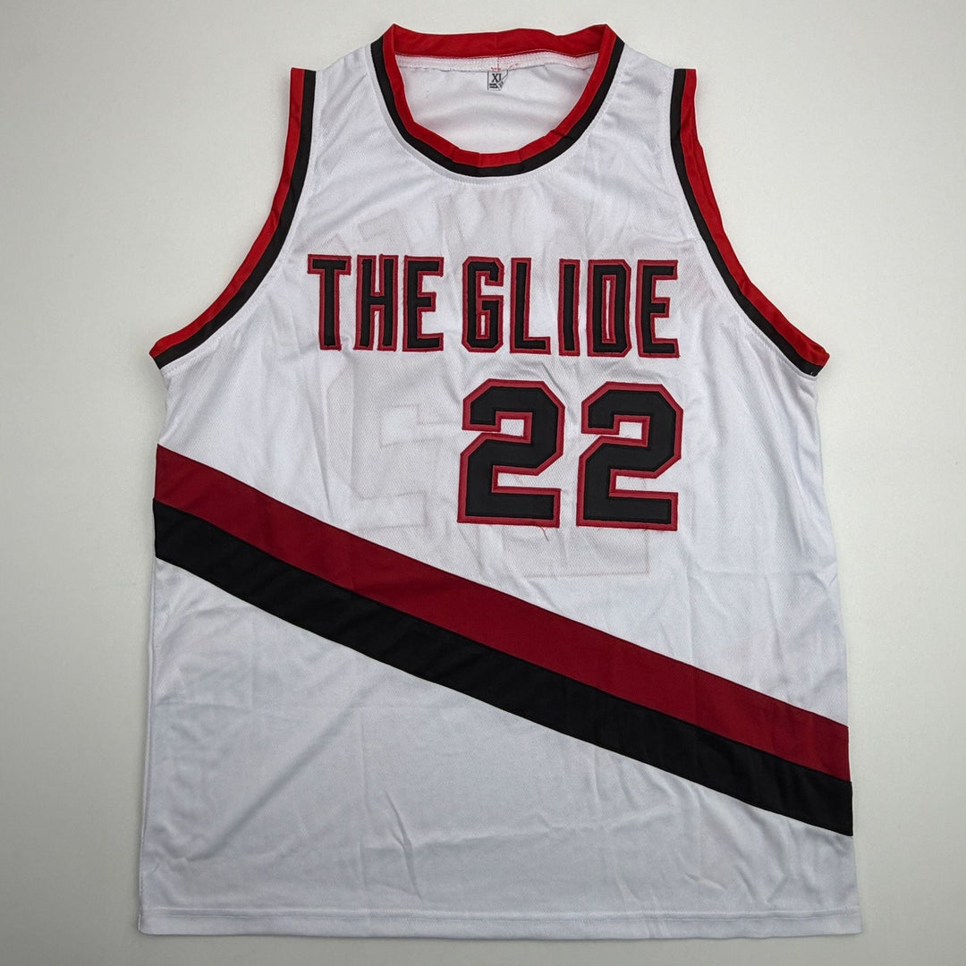 Autographed/Signed Clyde Drexler Portland White Basketball Jersey JSA COA
