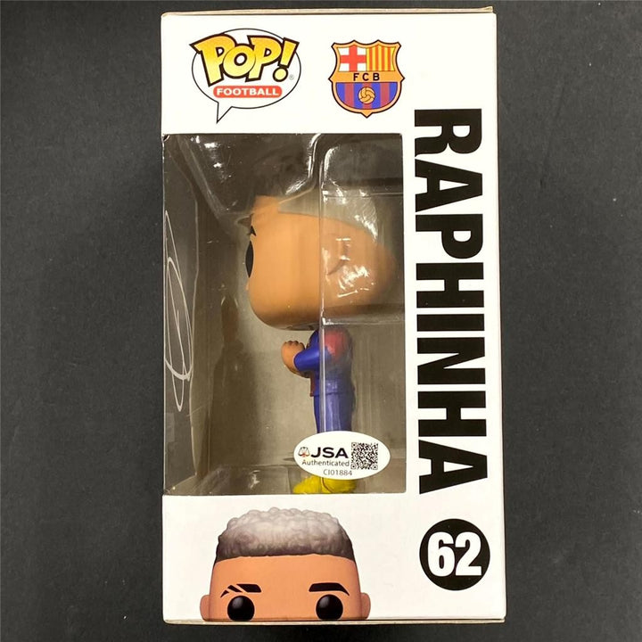 Raphinha signed FC Barcelona Funko Pop! 62 Brazil Star Barca autograph (A) ~ JSA