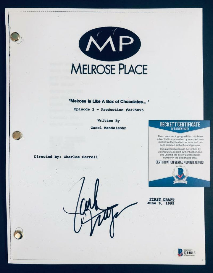 Jack Wagner "Dr. Peter Burns" signed Melrose Place TV Script BAS COA Beckett