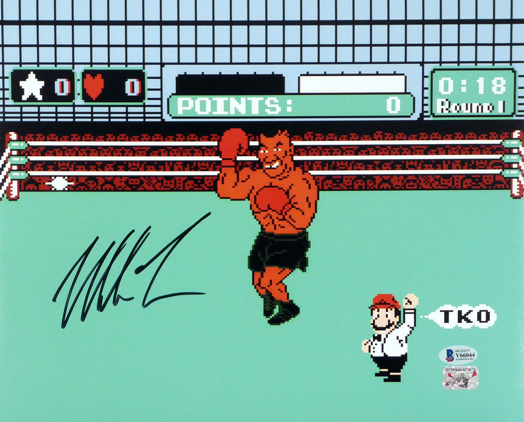 Mike Tyson Autographed Signed 11x14 Photo Punch-Out Beckett BAS
