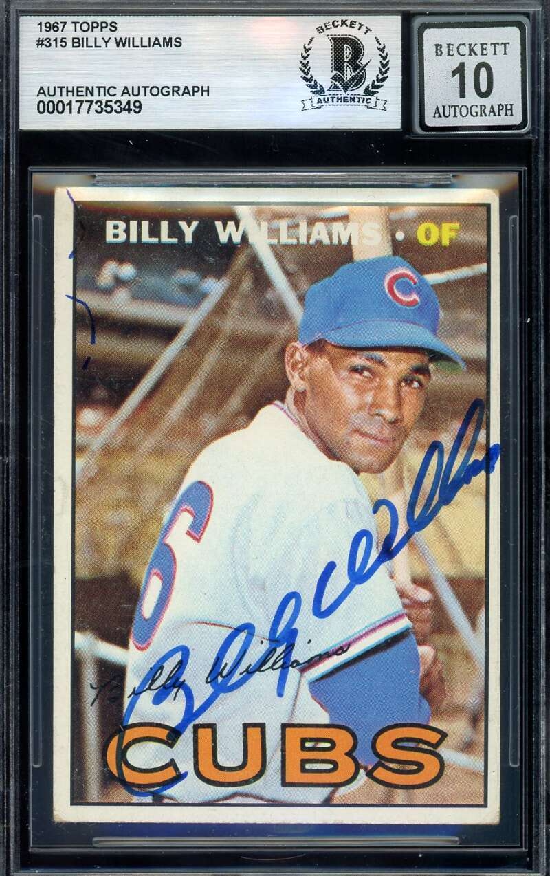 Billy Williams Gem Mint 10 Beckett BAS Signed 1967 Topps Autograph