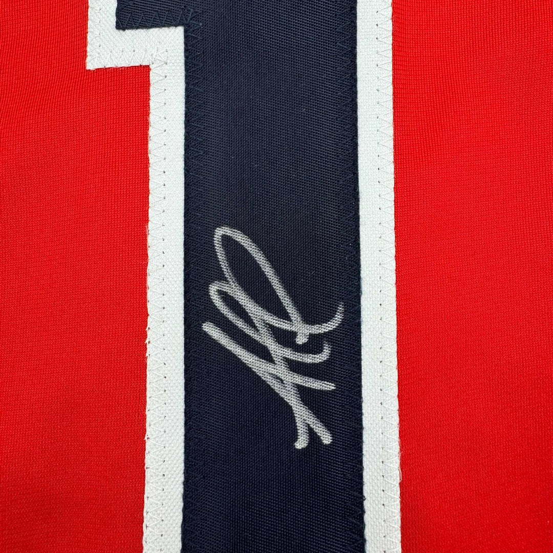 Autographed/Signed Ozzie Albies Atlanta Red Baseball Jersey JSA COA