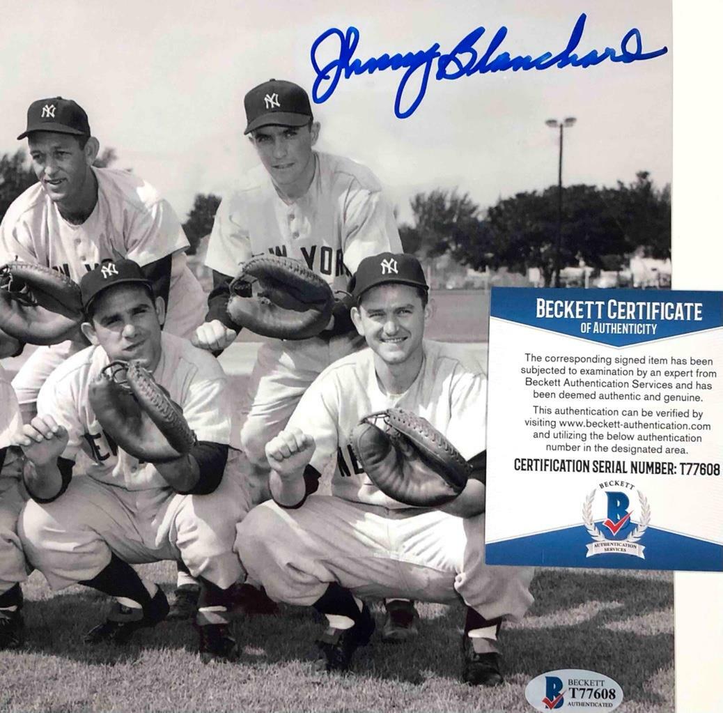 Johnny Blanchard autograph New York Yankees signed 8x10 photo BAS COA Beckett