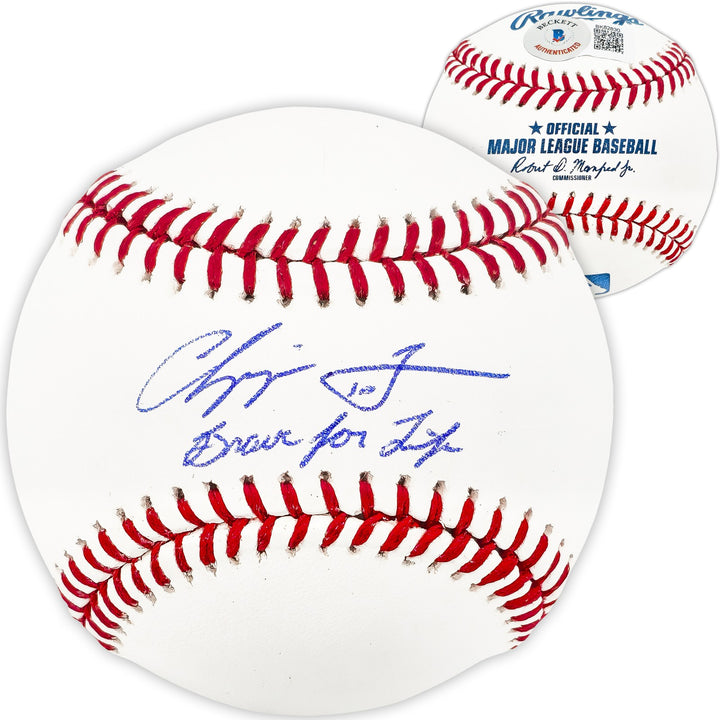 Chipper Jones Signed MLB Baseball Atlanta Braves "Braves For Life" Beckett