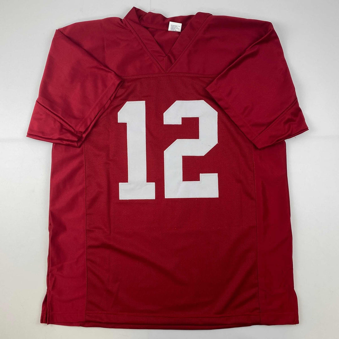 Facsimile Autographed Joe Namath Alabama Red Reprint Laser Jersey Size Men's XL