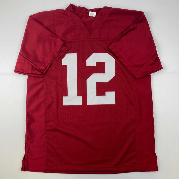Facsimile Autographed Joe Namath Alabama Red Reprint Laser Jersey Size Men's XL