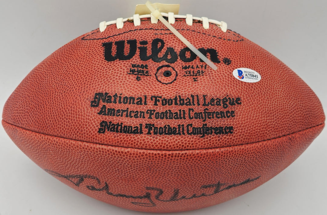 Johnny Unitas Signed Official NFL Leather Football Colts Beckett #A75841