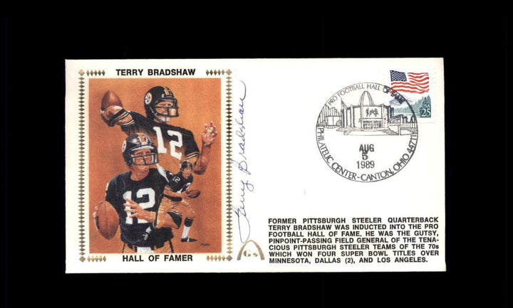Terry Bradshaw PSA DNA Signed 1989 First Day Cover Cache FDC Hall of Famer Auto