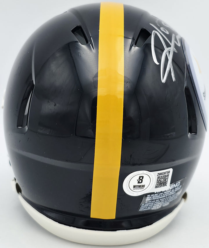 Hines Ward Auto Signed Pittsburgh Steelers Black Speed Mini Helmet Beckett Wit
