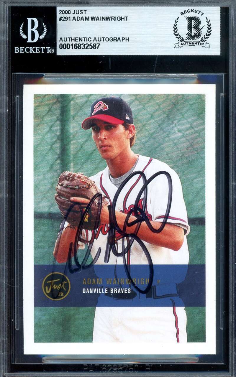 Adam Wainwright Beckett BAS Signed 2000 Just Minors Rookie Autograph