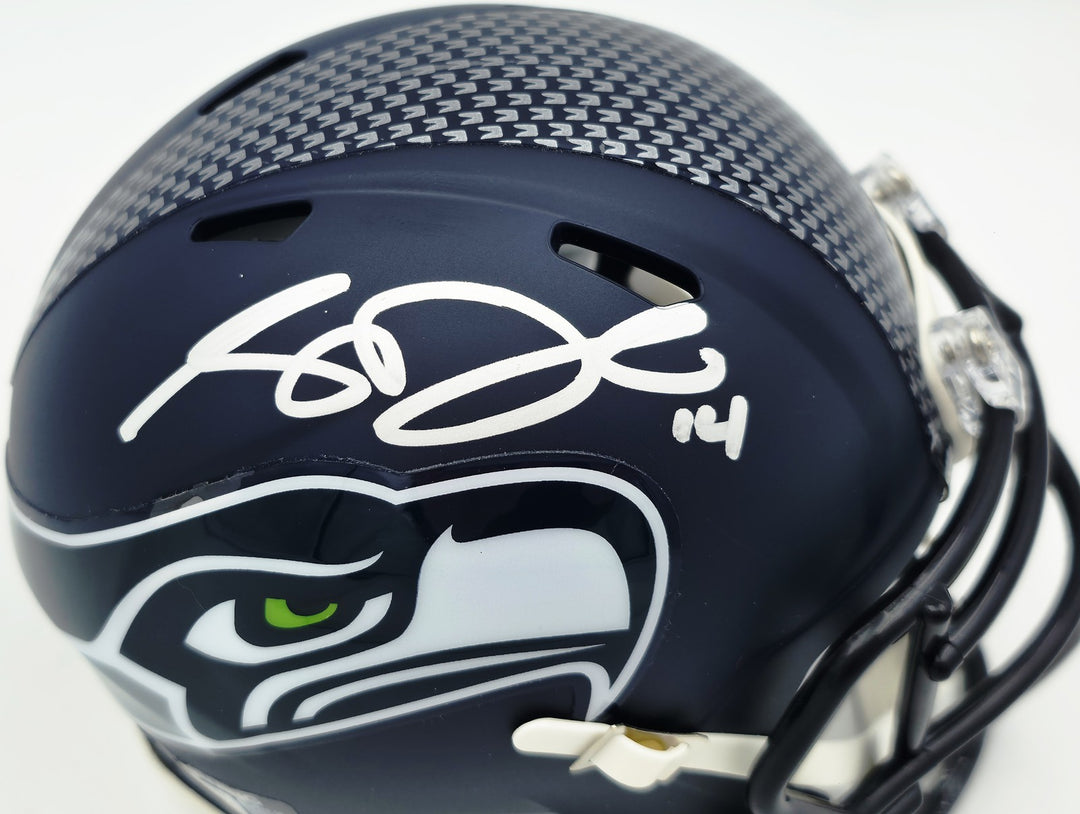 Sam Darnold Signed Seattle Seahawks Blue Speed Mini Helmet Beckett Witness