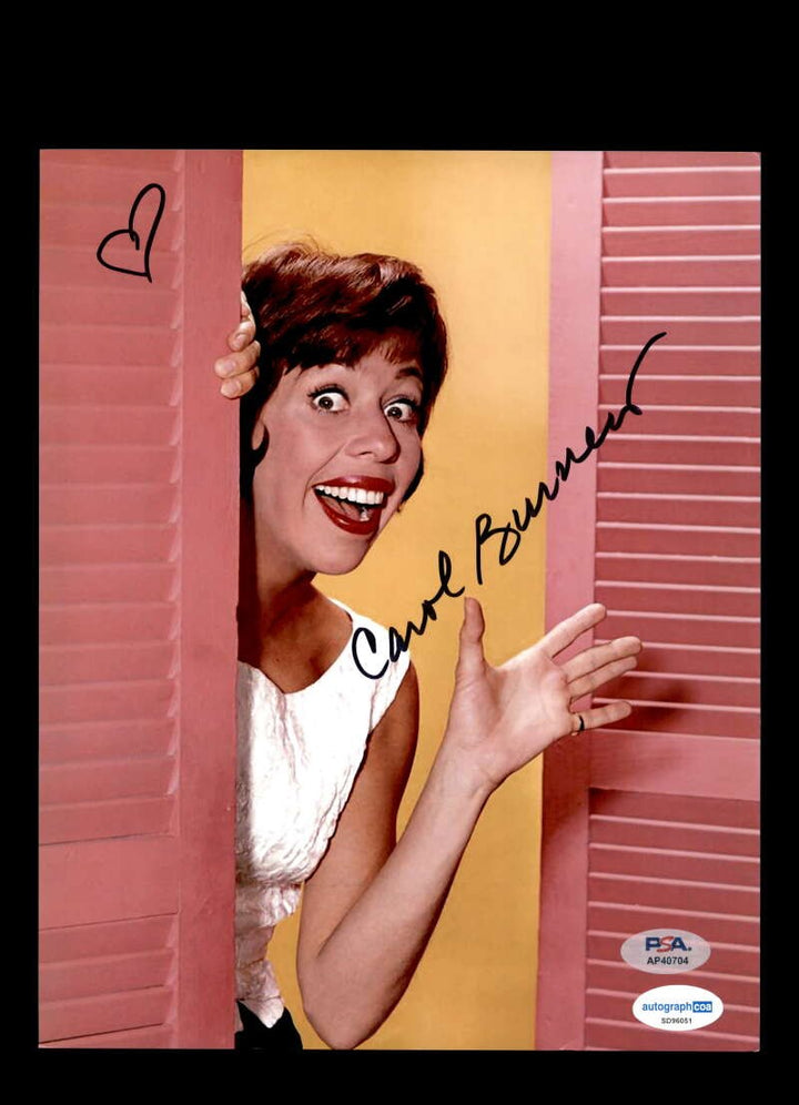 Carol Burnett PSA DNA Coa Autograph 8x10 Photo Signed