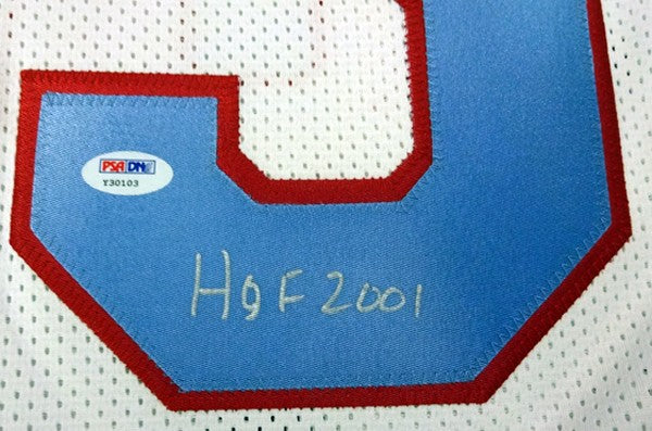 Houston Oilers Mike Munchak Autographed Signed White Jersey "HOF 2001" PSA/DNA