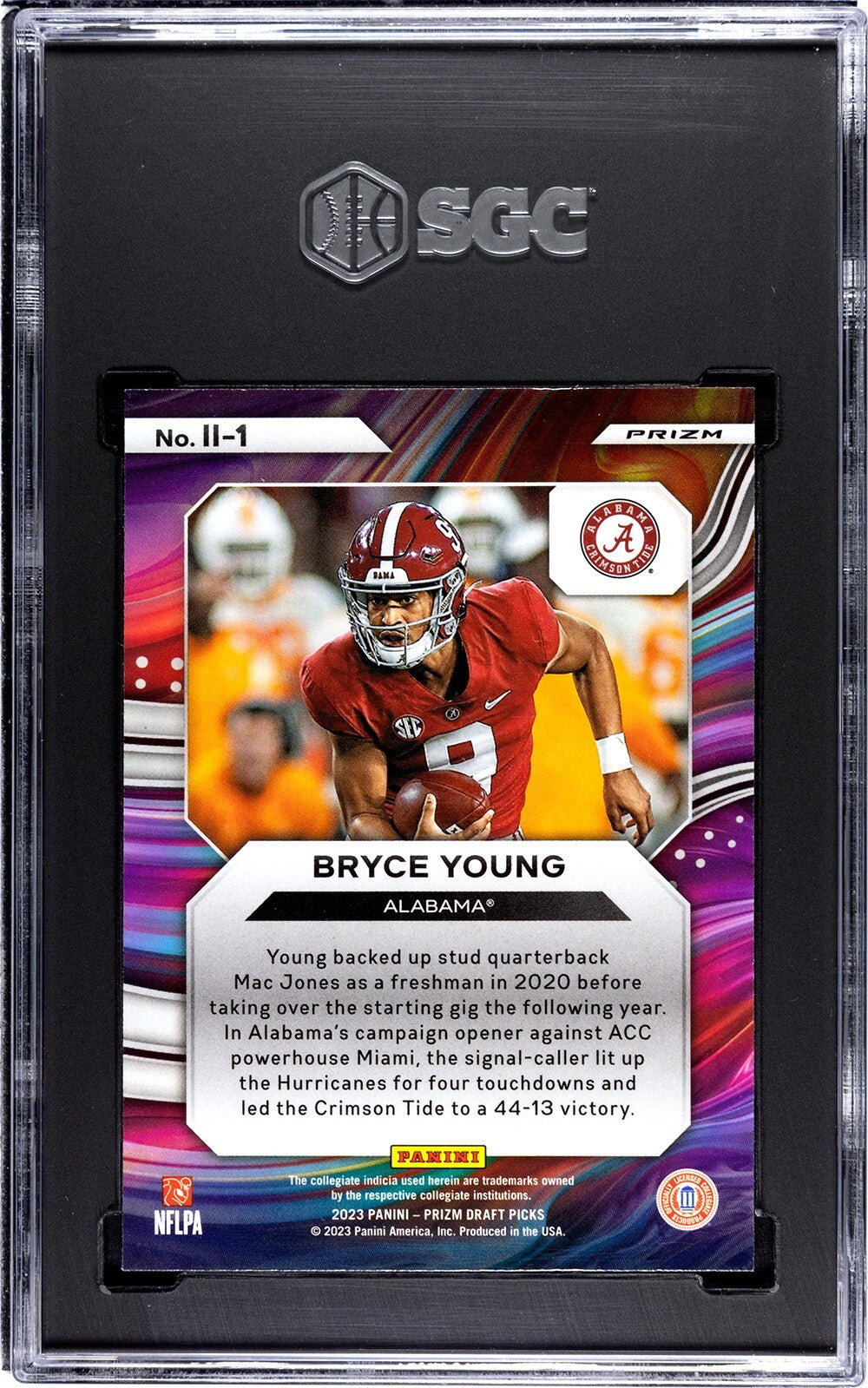 Bryce Young 2023 Panini Prizm DP II Gold Ice Rookie Card- SGC Graded 9.5 Mint+