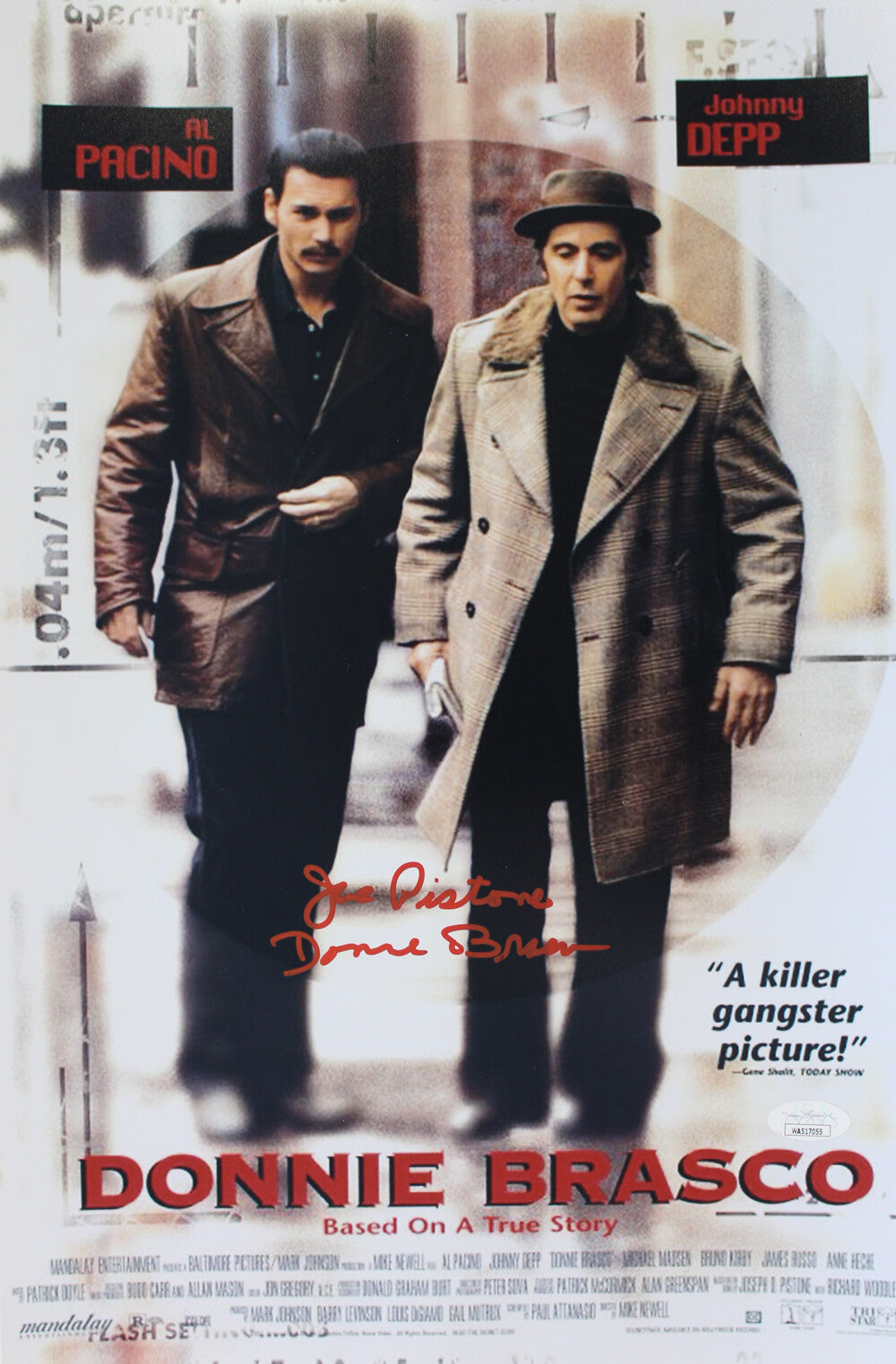 Joe Pistone Autographed/Signed Donnie Brasco 11x17 Photo JSA 38685