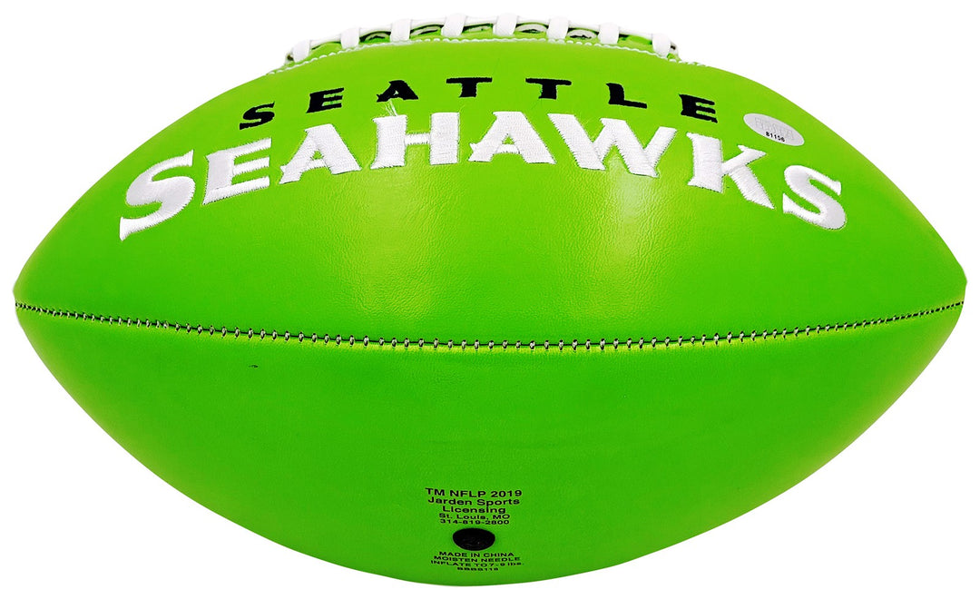 Uchenna Nwosu Autographed Signed Seattle Seahawks Green Logo Football MCS Holo