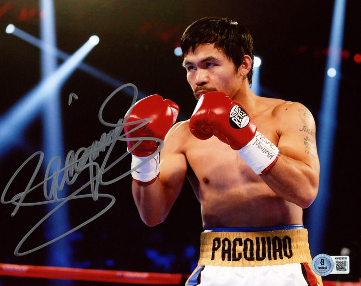 Manny Pacquiao Autographed 8x10 Photo Beckett BAS Witness