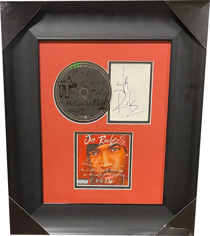 Ja Rule signed 3X4.5 Cut signature. Matted to 11x14 Custom Framing 16x19 Beckett