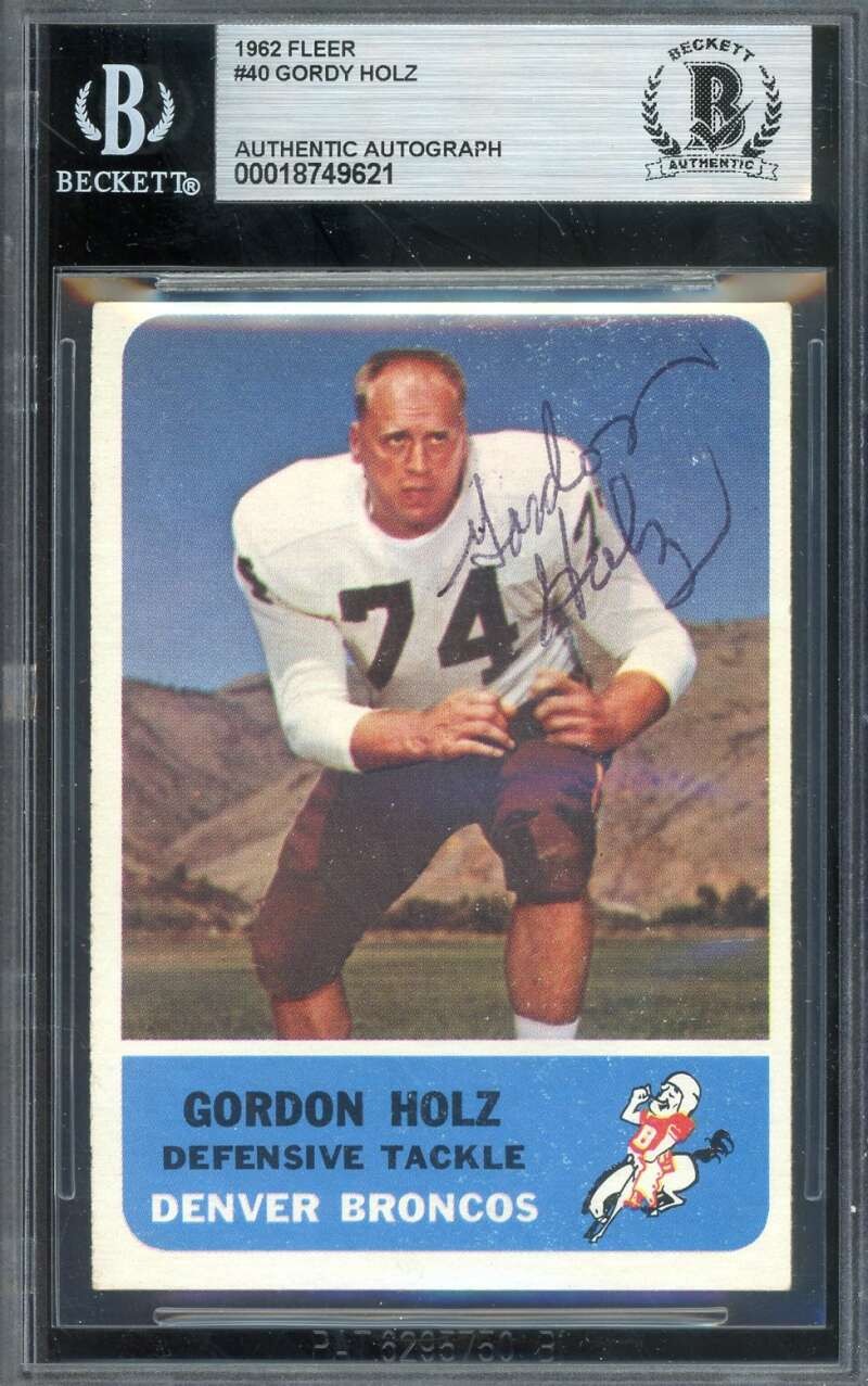 Gordy Holz Beckett BAS Vintage Signed 1962 Fleer Autograph