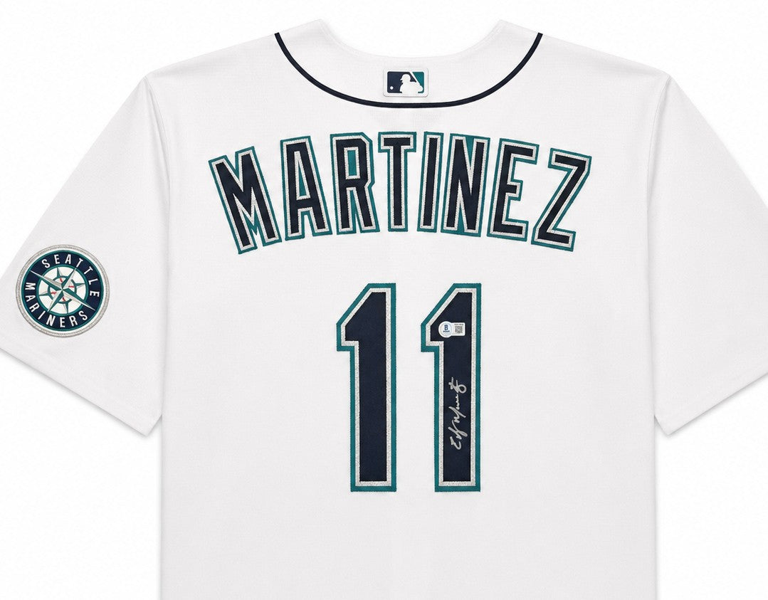 Seattle Mariners Edgar Martinez Signed White Nike Jersey Size XL Beckett Witness