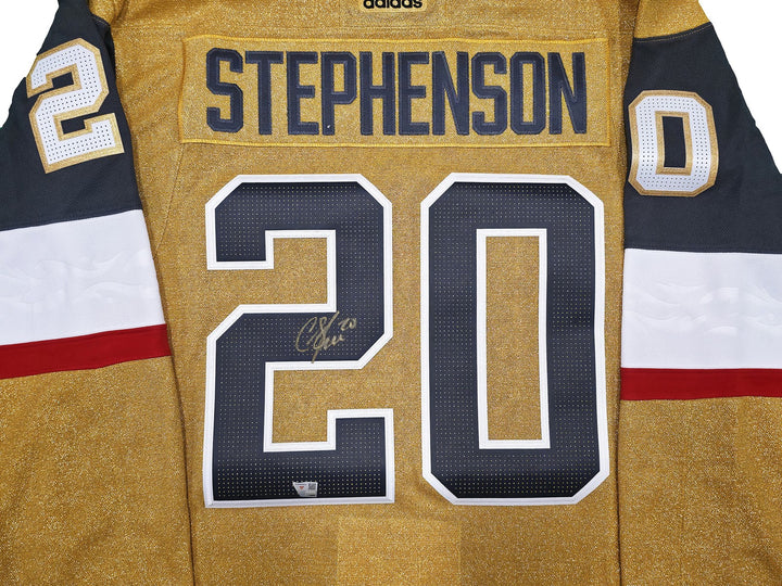 Golden Knights Chandler Stephenson Auto Gold Adidas 2023 Stanley Cup Jersey 52