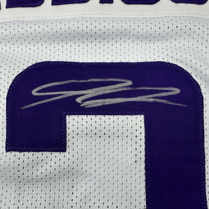 Autographed/Signed Jordan Addison Minnesota White Jersey Beckett BAS COA