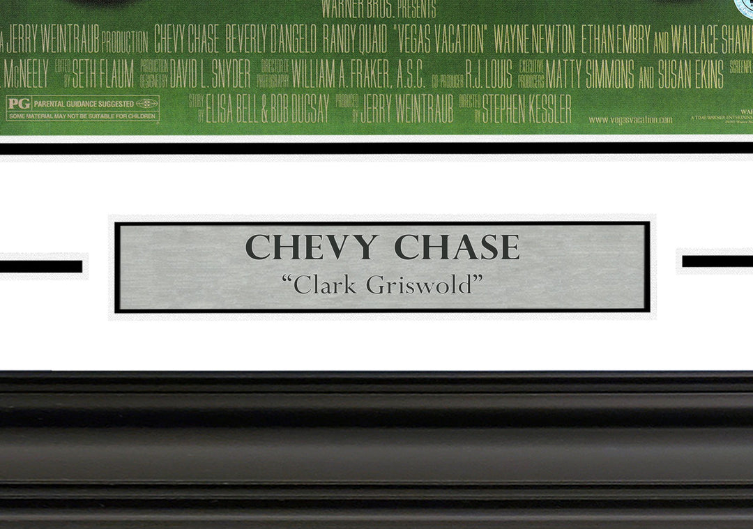Chevy Chase Signed Framed 11x17 Vegas Vacation Movie Poster Beckett BAS Witness