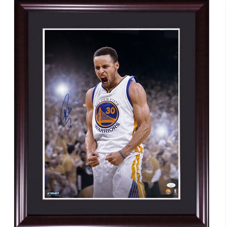Stephen Curry Signed Framed 16x20 Steiner Photo Warriors Mint Autograph JSA COA