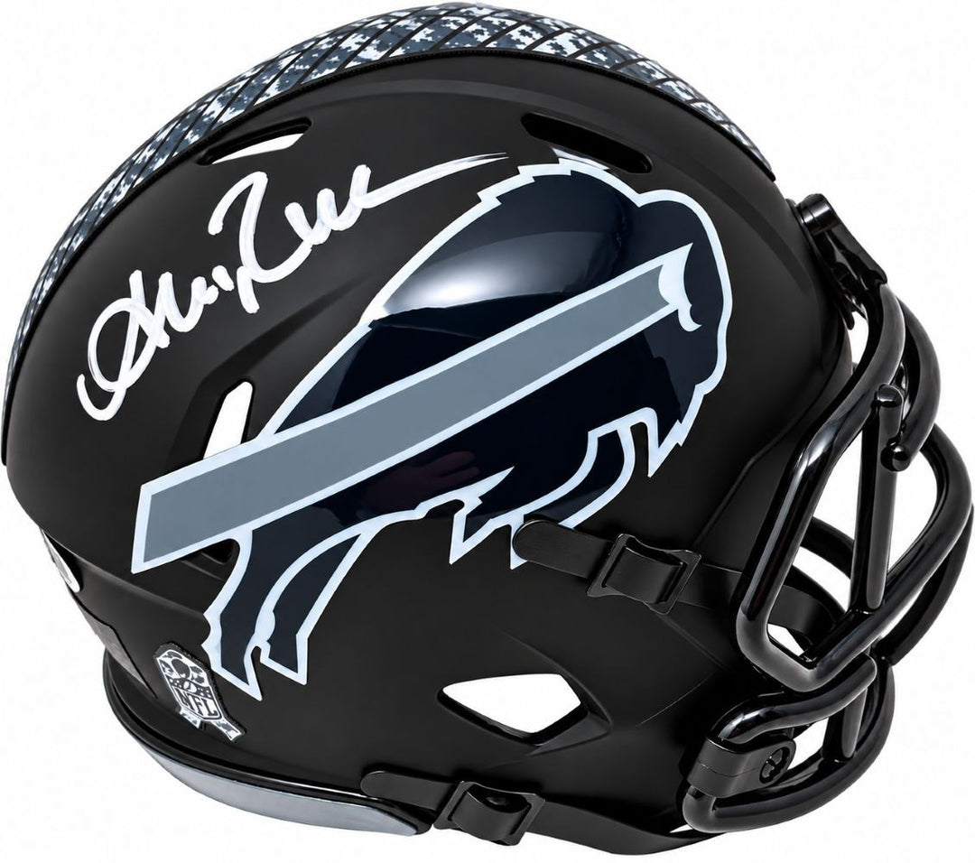 Andre Reed Signed Buffalo Bills Salute To Service Mini Speed Helmet JSA QR