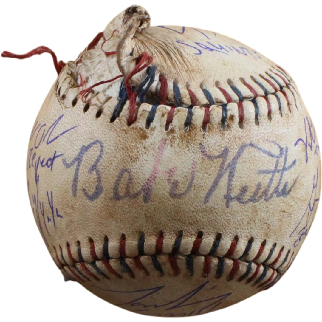Cast Sandlot Autographed Ripped Custom Baseball Renna +7 Character Beckett 57168