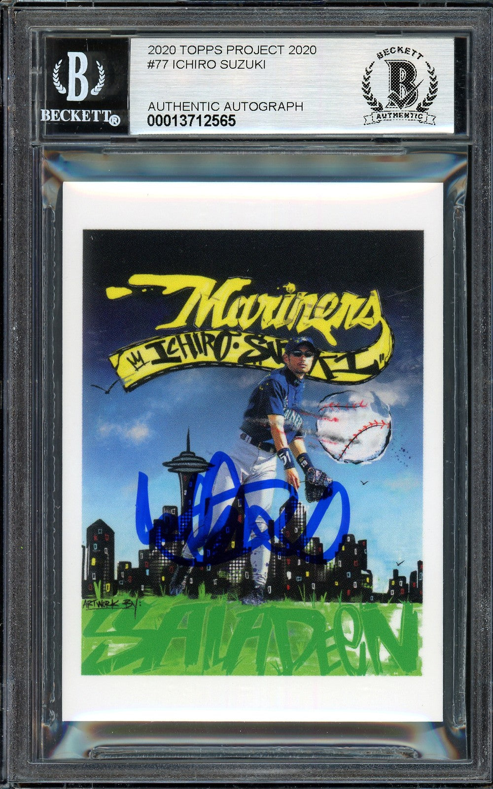 Ichiro Suzuki Auto Topps Project 2020 King Saladeen Card 77 Auto 10 #/10 Beckett