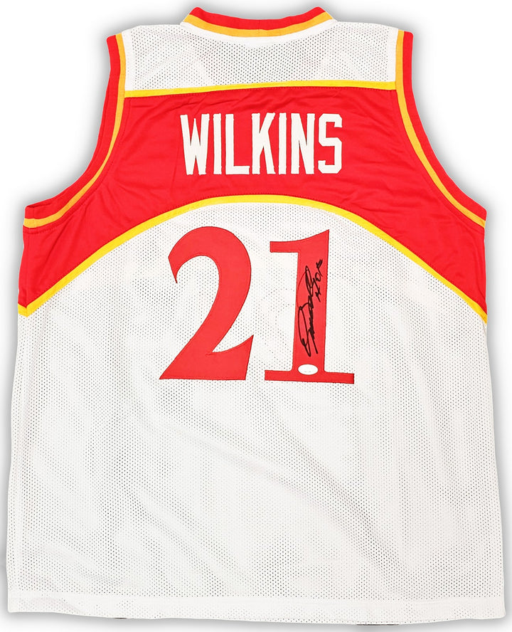Atlanta Hawks Dominique Wilkins Autographed Signed White Jersey "HOF" JSA