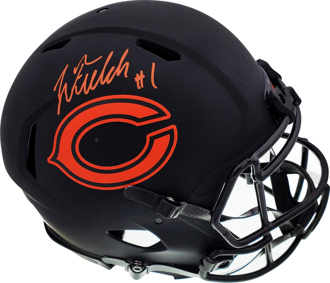 Justin Fields Auto Bears Eclipse Black Full Size Authentic Speed Helmet Beckett