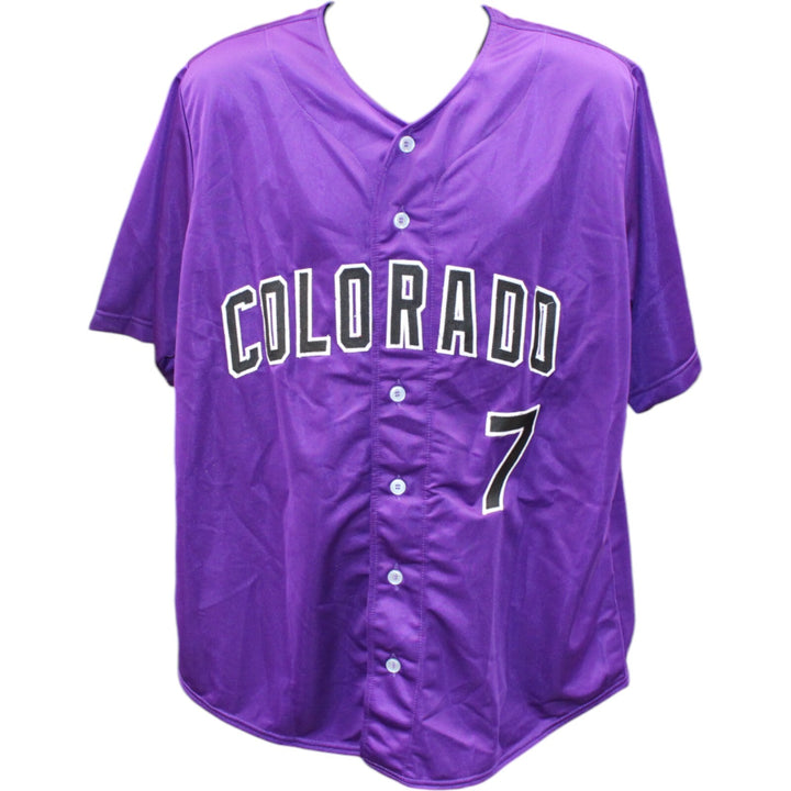 Brendan Rodgers Autographed/Signed Purple XL Jersey Beckett 47180