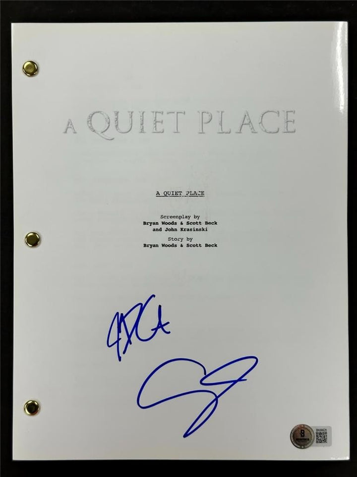 John Krasinski & Emily Blunt signed A Quiet Place Script autograph ~ Beckett BAS