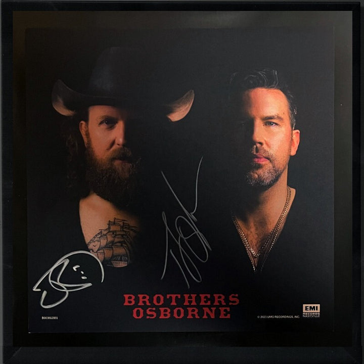 Brothers Osborne signed 2023 Self Titled 11x11 Art Card/Album/LP/Record Framed