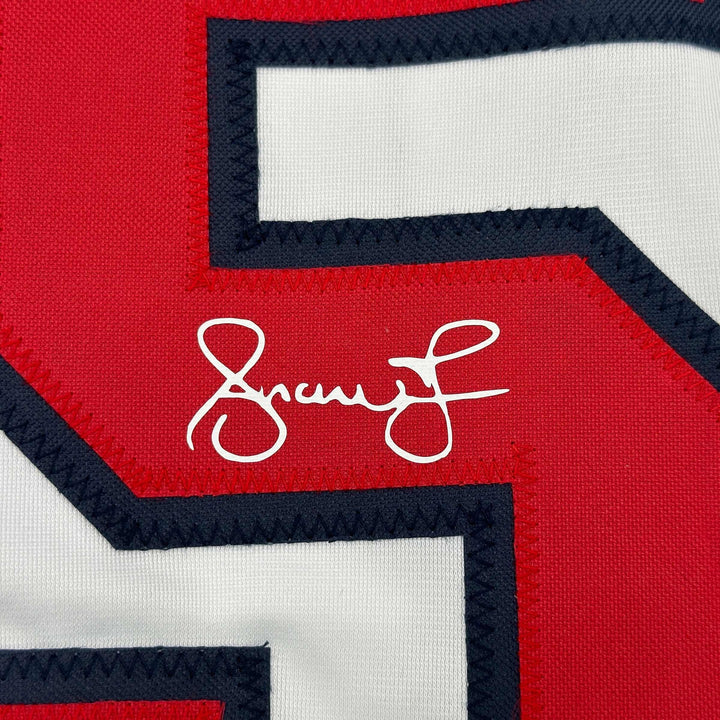 Facsimile Autographed Andruw Jones Atlanta White Reprint Jersey Size Men's XL