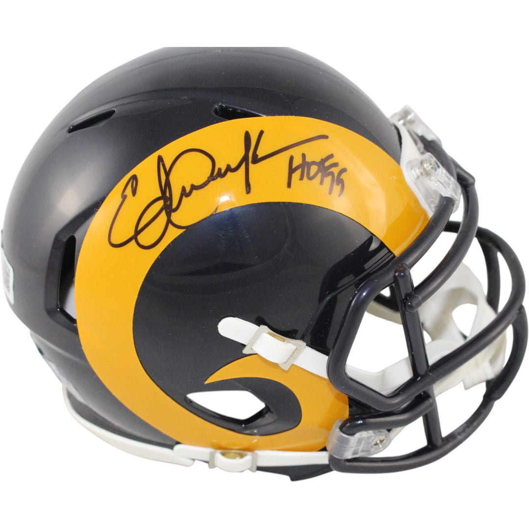 Eric Dickerson Autographed Los Angeles Rams TB Mini Helmet HOF Beckett 51261