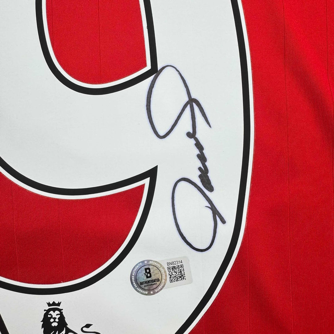 Autographed/Signed Fernando Torres Liverpool Red Jersey Beckett BAS COA