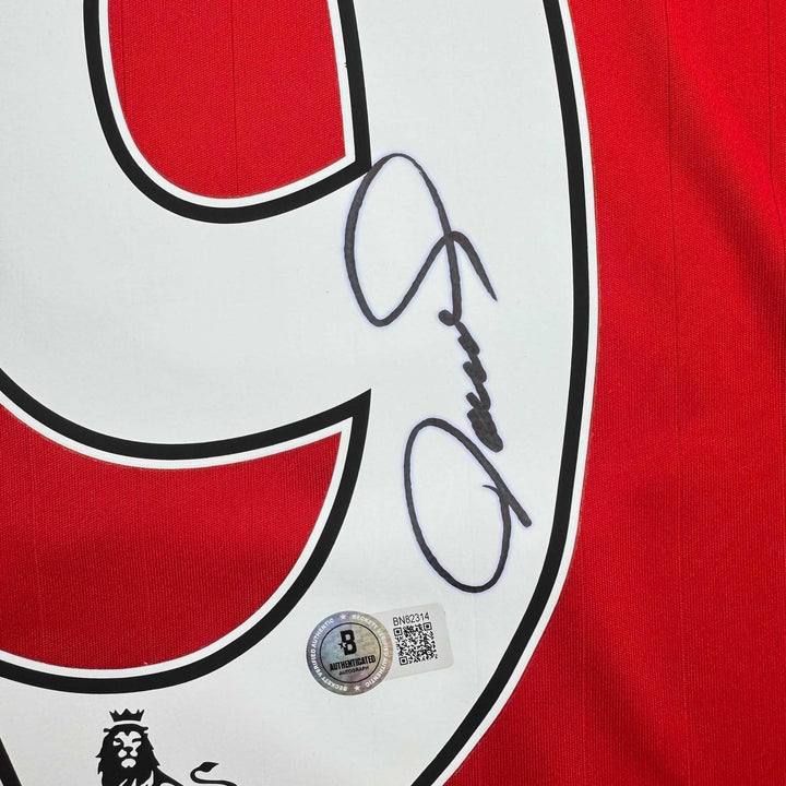 Autographed/Signed Fernando Torres Liverpool Red Jersey Beckett BAS COA