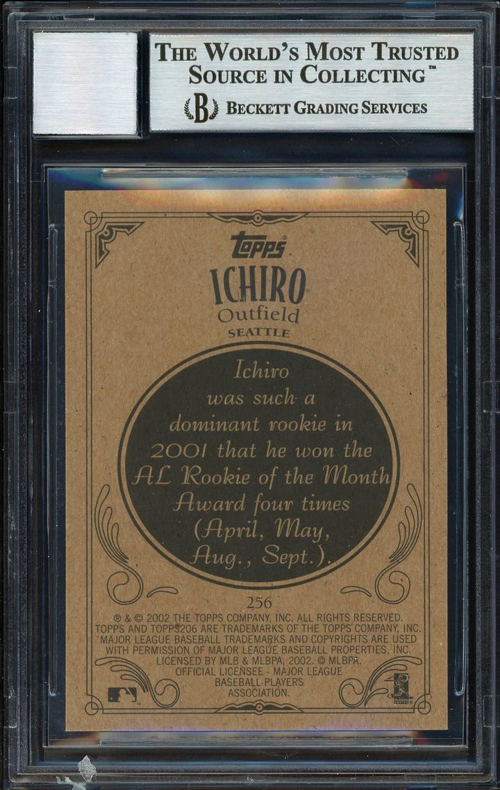 Ichiro Suzuki Signed 2002 Topps 206 Card 256A Seattle Mariners Auto 10 Beckett