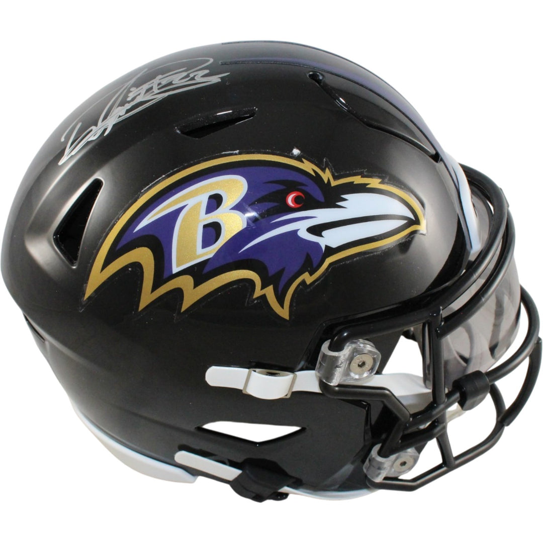Derrick Henry Autographed Baltimore Ravens Mid-Size Midi Helmet Beckett W 57936