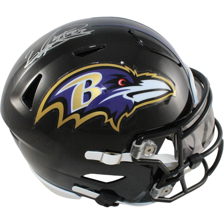 Derrick Henry Autographed Baltimore Ravens Mid-Size Midi Helmet Beckett W 57936