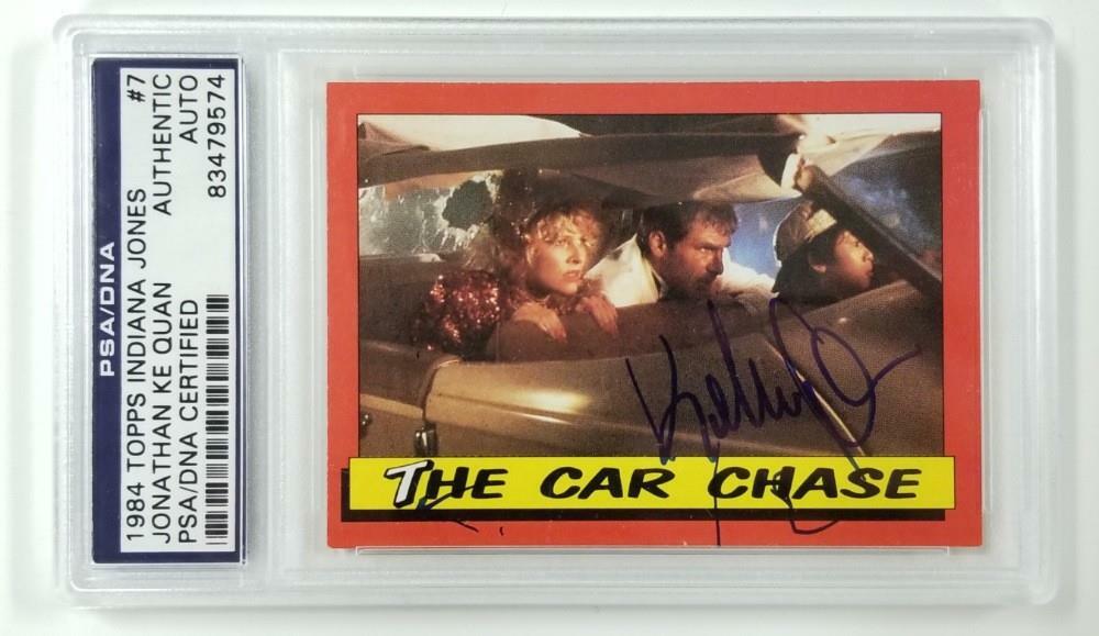 Jonathan Ke Quan signed 1984 Topps Indiana Jones #7 The Car Chase card ~ PSA/DNA