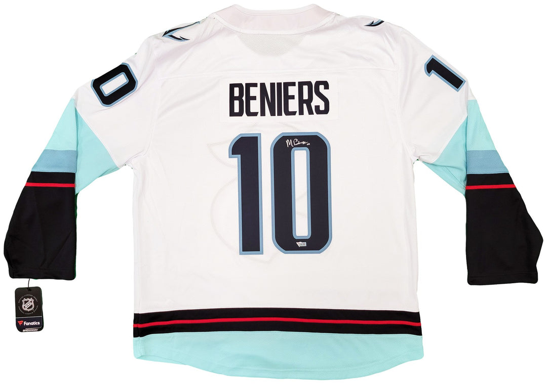 Seattle Kraken Matty Beniers Auto White Fanatics Jersey XL Inaugural Fanatics