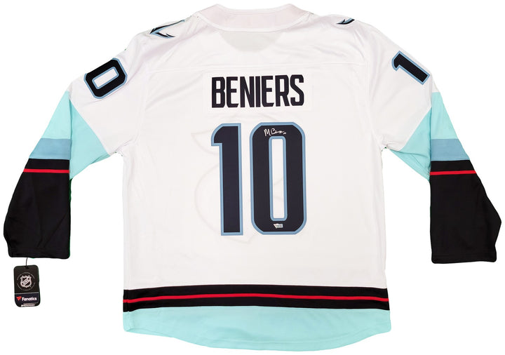 Seattle Kraken Matty Beniers Auto White Fanatics Jersey XL Inaugural Fanatics