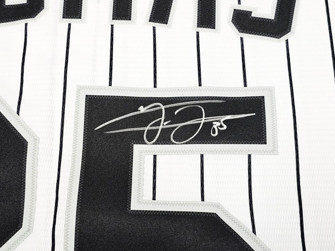White Sox Frank Thomas Signed White Pinstripes Nike Jersey Size L Beckett Wit