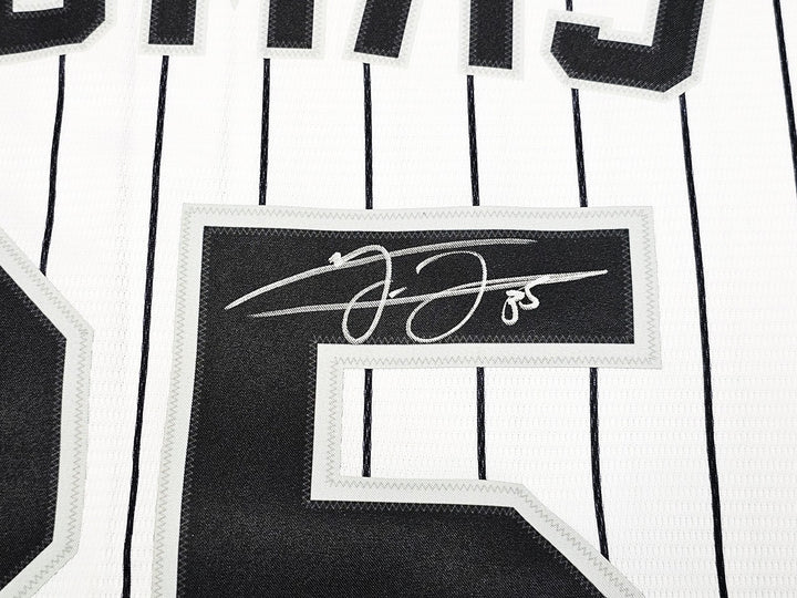 White Sox Frank Thomas Signed White Pinstripes Nike Jersey Size L Beckett Wit